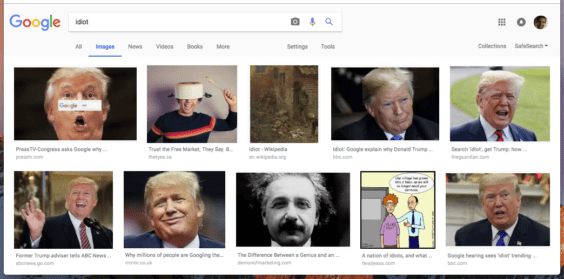 WATCH: Why does Trump's image appear under searches for 'idiot