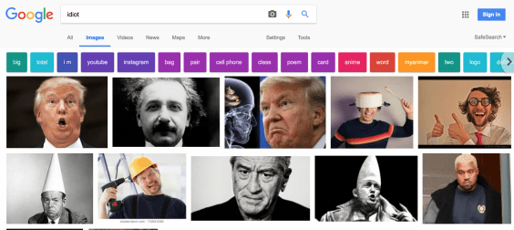 WATCH: Why does Trump's image appear under searches for 'idiot