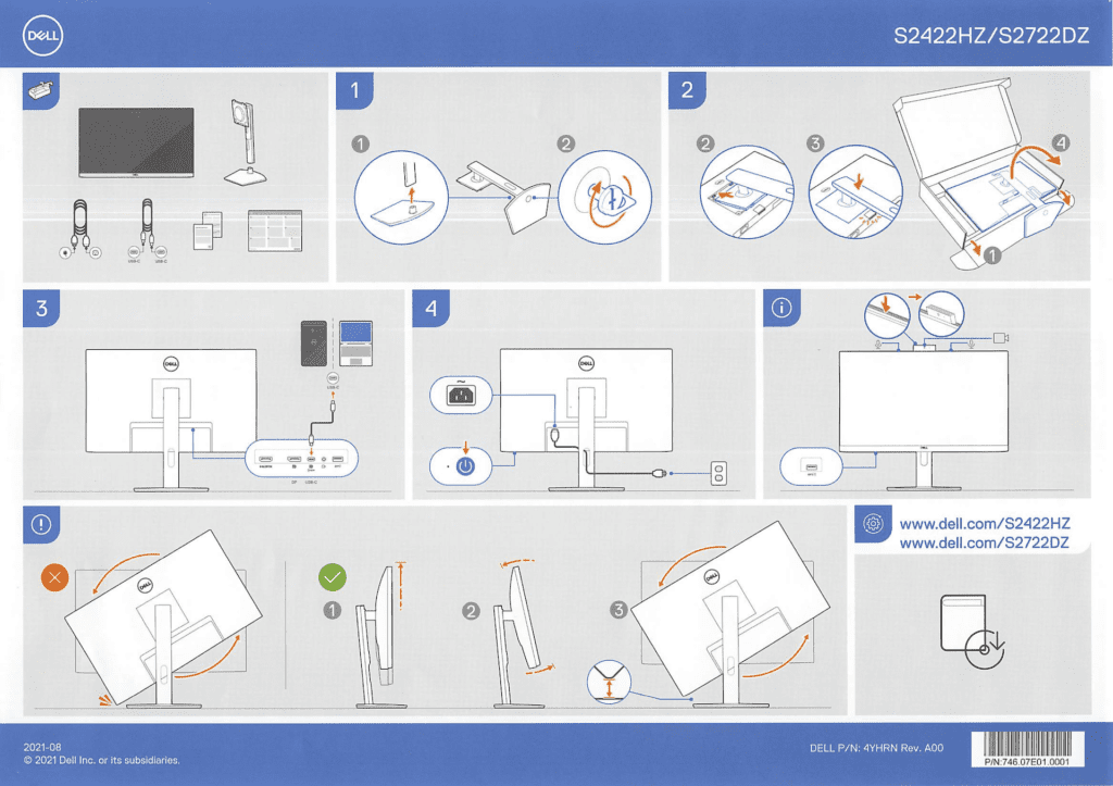 Dell S2722DZ assembly instructions