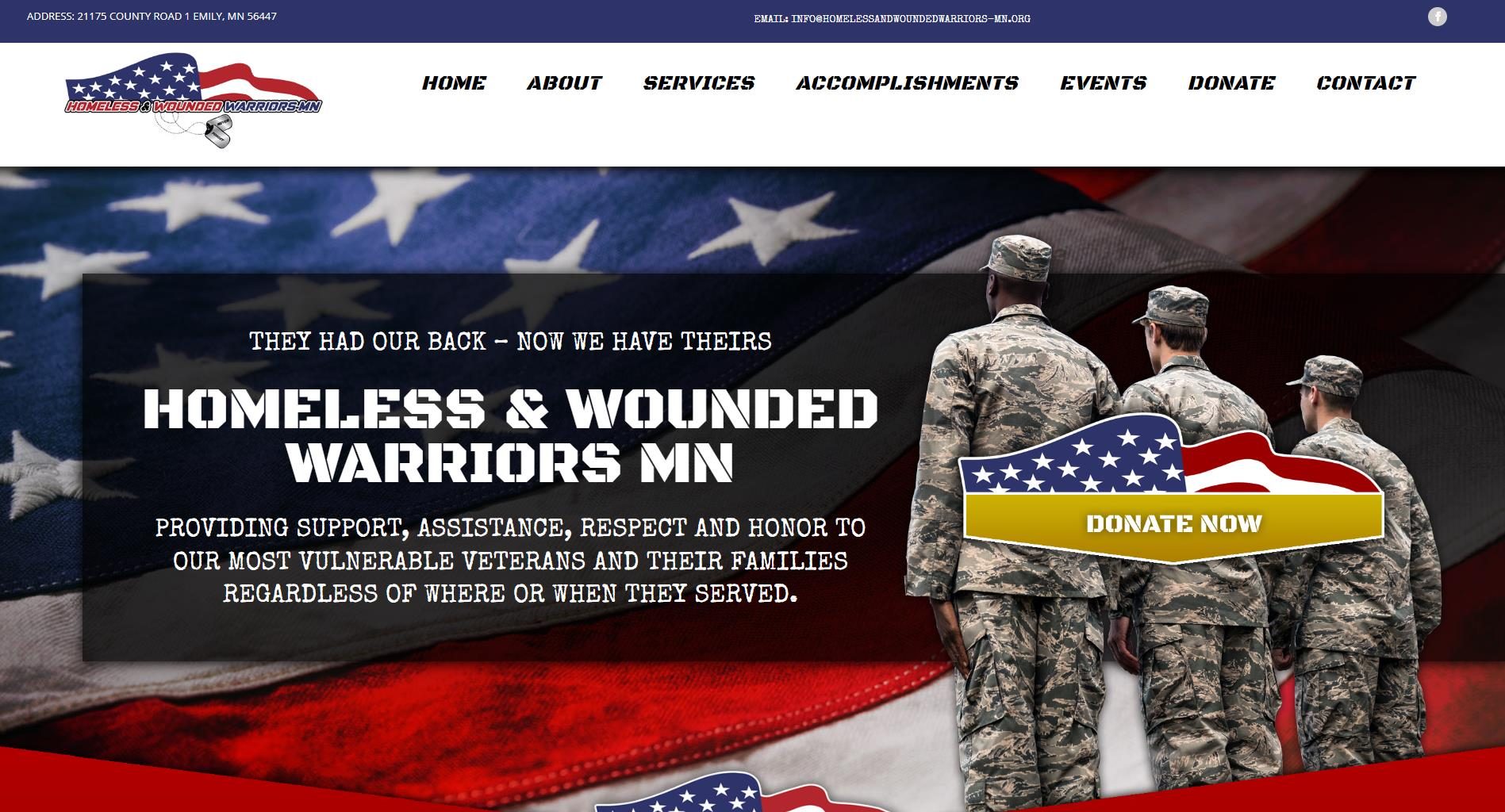 Homeless & Wounded Warriors website