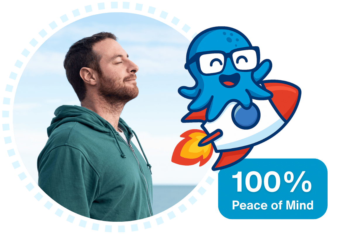 Relaxed businesses owner because he uses managed wordpress hosting