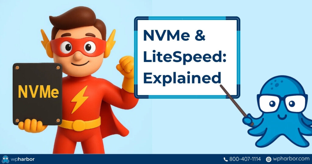 NVMe WordPress Hosting explained by a speedster superhero