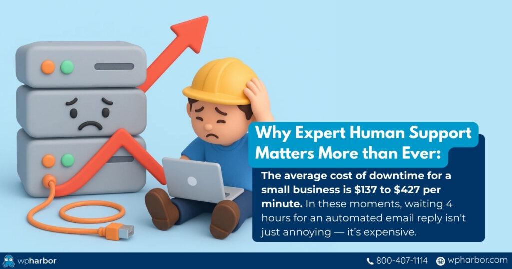 Website owner having trouble reaching out to a human support due to his hosting plan