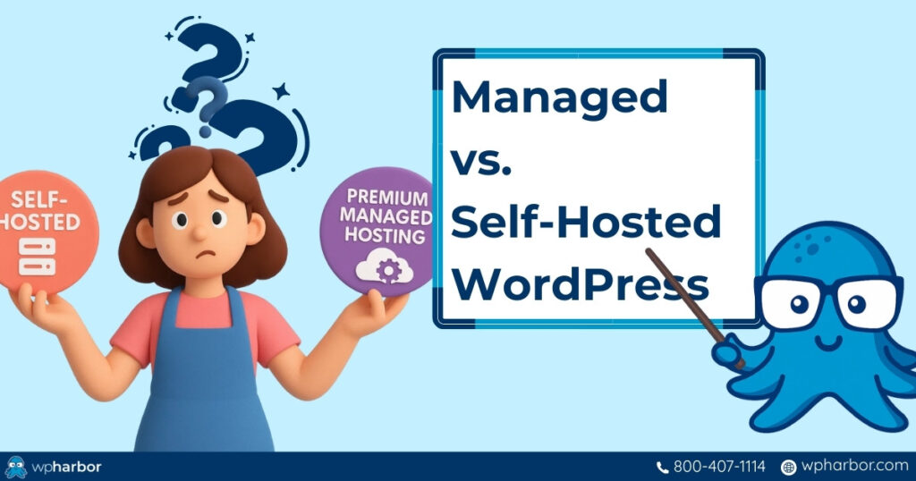 Self vs managed wordpress hosting explained by a female business owner