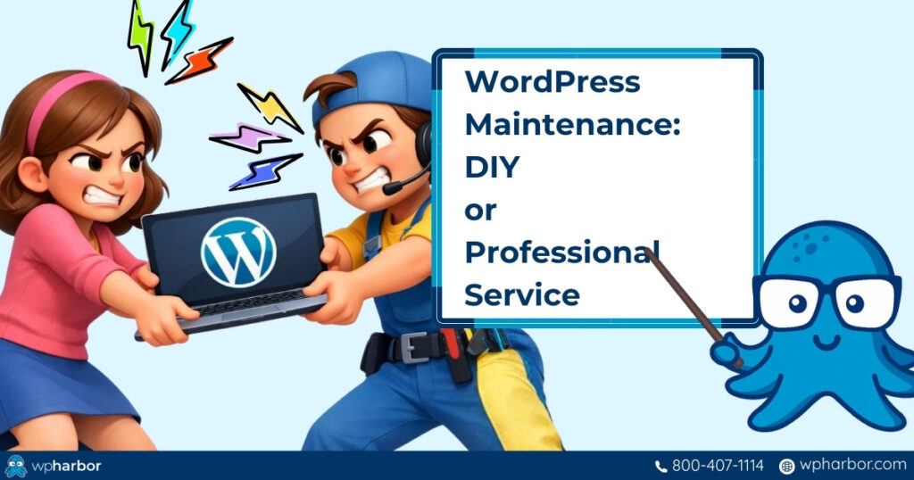 Business owner and IT technician argues after learning how much does it cost to maintain a WordPress website.