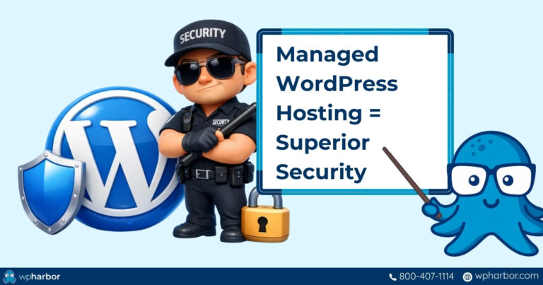 Managed WordPress Security shown by a police officer protecting WP