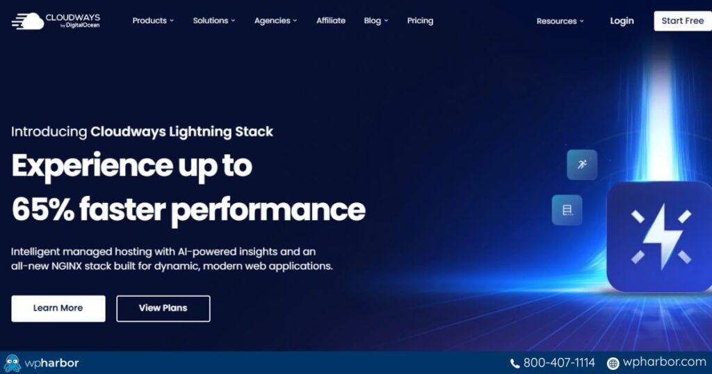 Hero section's screenshot of Cloudways