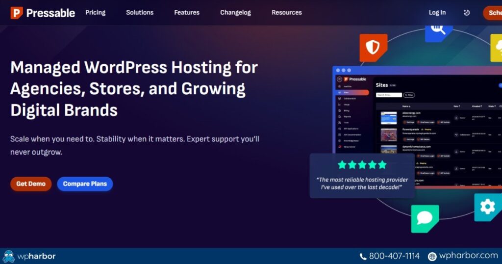 Hero section's screenshot of Pressable